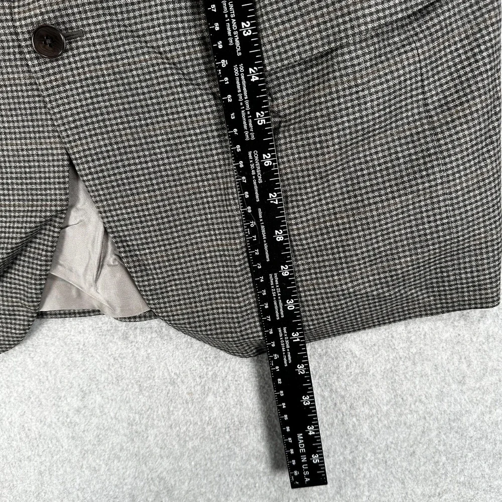 Ermenegildo Zegna Blazer Sport Coat Mens 52 Gray Check Wool Saks Two Button